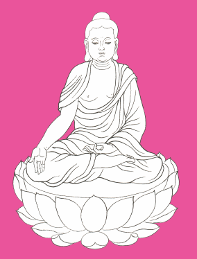 Buda apuntando a la tierra